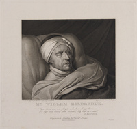 PP 0112
<br/>
Portret van Willem Bilderdijk (1756-1831) vlak na zijn overlijden
<br/>
<em>Velijn, Philippus (1787-1836)</em>